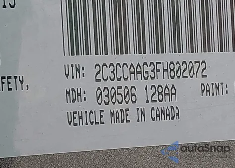 2015 Chrysler 300 Limited from USA, damaged, VIN 2C3CCAAG3FH802072